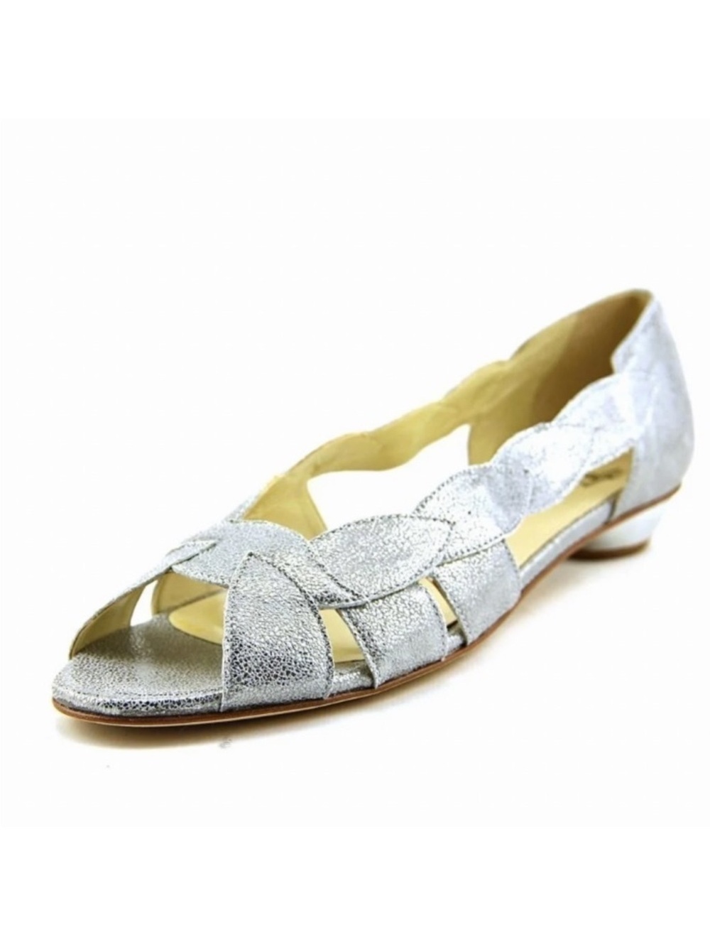 - Silver Amalfi by Rangoni Iside Leather Opentoe Sandals 9N